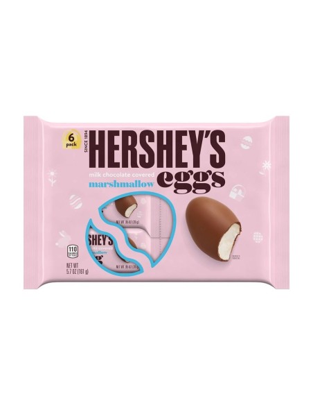 Huevos de malvavisco con chocolate con leche de Hershey's (paquete de 6)