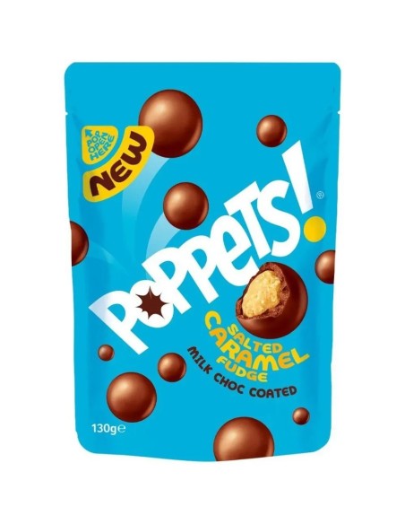 Poppets al caramello salato ricoperti di cioccolato al latte