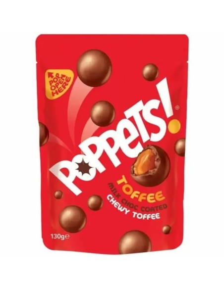 Poppets Caramelo masticable cubierto de chocolate con leche