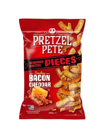 Pretzel Pete Pieces con tocino ahumado y queso cheddar