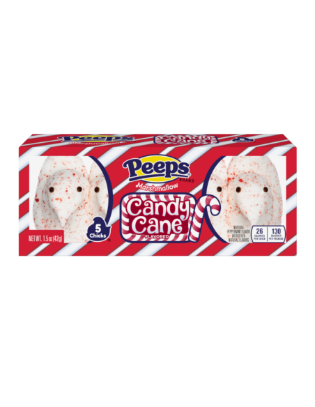 Peeps Marshmallow Candy Cane Chicks x5