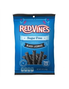 Regaliz negro sin azúcar Red Vines: caramelos retorcidos de fresa sin azúcar