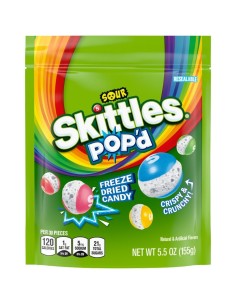 Skittles POP’d Liofilizados Ácidos – Caramelos Liofilizados Ácidos Ultra Crujientes | Pop’s America