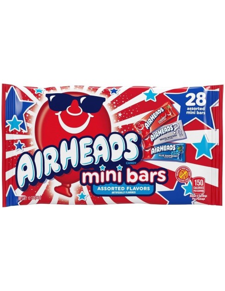 Barritas Airheads Mini rojas, blancas y azules, paquete de 30