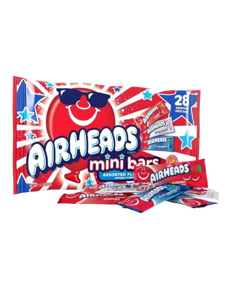 Barritas Airheads Mini rojas, blancas y azules, paquete de 30