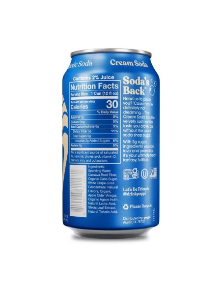 Refresco de crema prebiótico Poppi