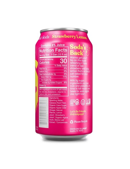 Poppi Prebiotic Soda Fragola Limone