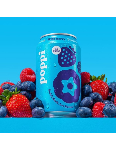 Poppi Prebiotic Soda ai frutti di bosco