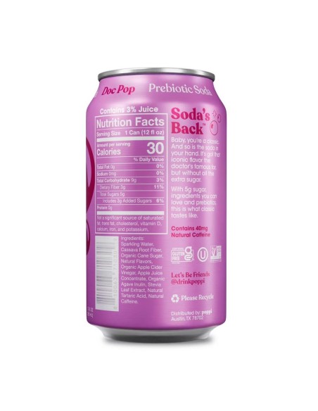 Refresco prebiótico Poppi Doc Pop