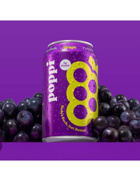 Refresco prebiótico de uva Poppi