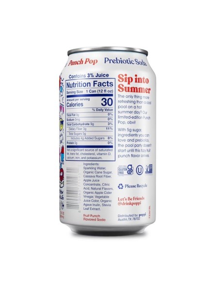 Poppi Refresco prebiótico Ponche Pop