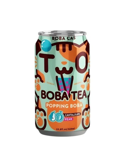 Boba Cat con perlas de tapioca, melón y pera