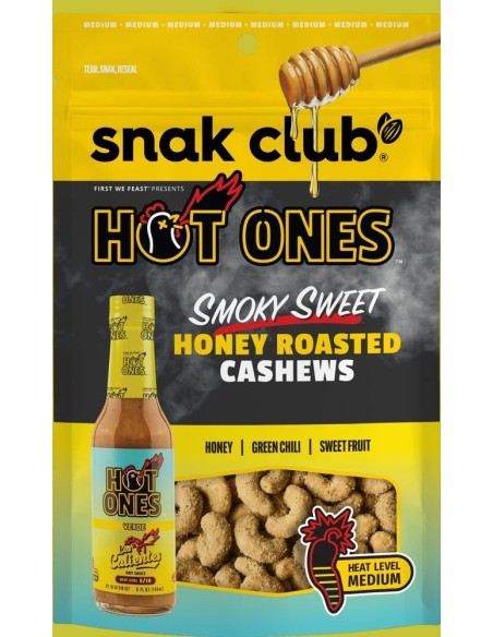 Anacardos tostados con miel dulce ahumada Snak Club Hot Ones