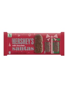 Confezione da 6 cioccolatini di Babbo Natale al cioccolato al latte Hershey