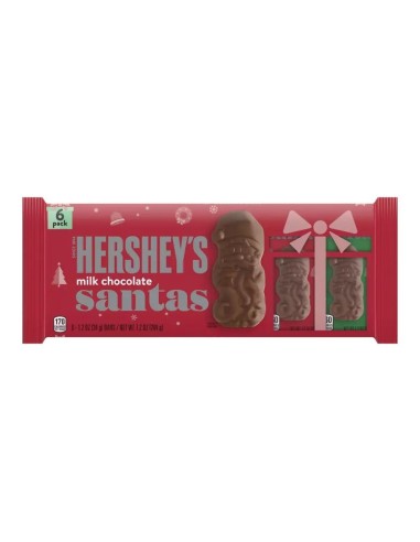 Confezione da 6 cioccolatini di Babbo Natale al cioccolato al latte Hershey