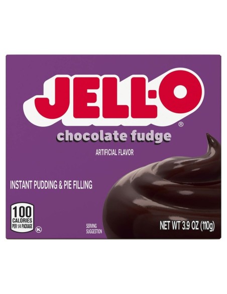Pudín instantáneo y relleno de pastel Jell-O con dulce de chocolate