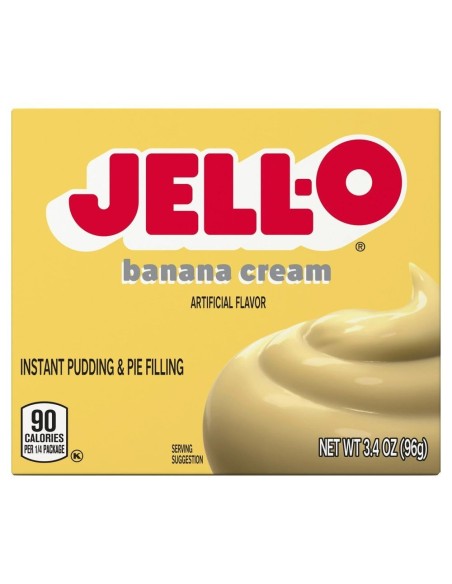 Pudín instantáneo Jell-O y relleno de pastel con crema de plátano
