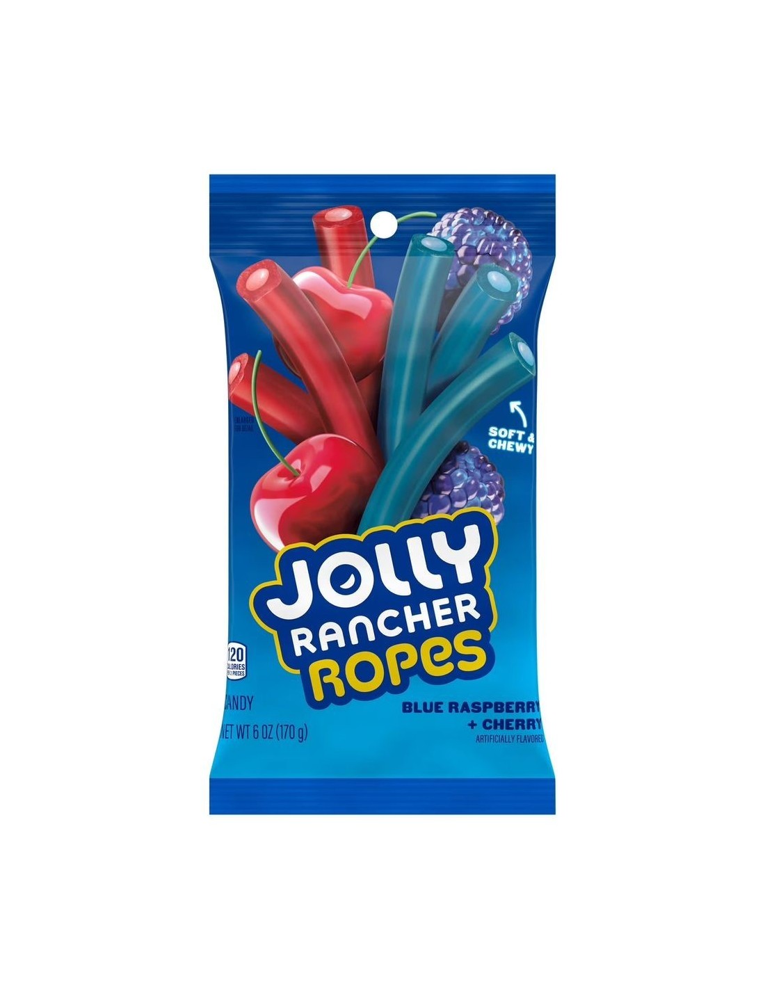 Jolly Ranger Ropes Jolly Rancher Ropes Blue Raspberry & Cherry 170g – Caramelle ripiene di ...