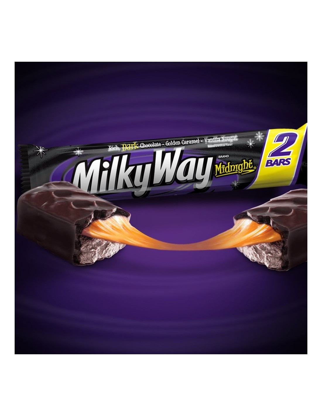 Milky Way Midnight Dark Share Size – Dark Chocolate Caramel Bar