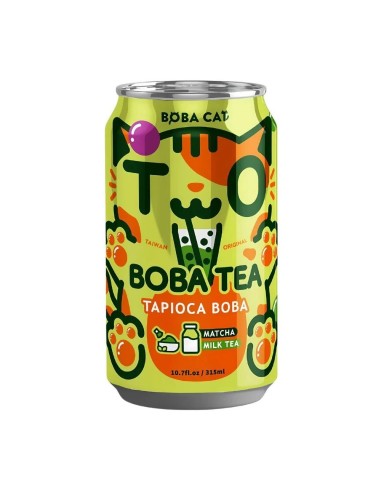Té con leche matcha y tapioca de BoBa Cat