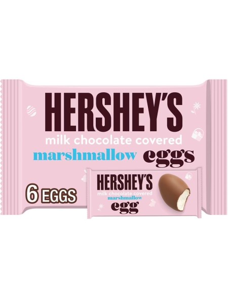 Huevos de malvavisco con chocolate con leche de Hershey's (paquete de 6)